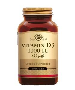 Vitamine D3 25 µg (1000 UI), 100 softgels